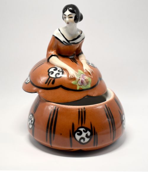 ART DECO 1930'S CERAMIC POWDER BOWL - ADDITIONAL PHOTO 1