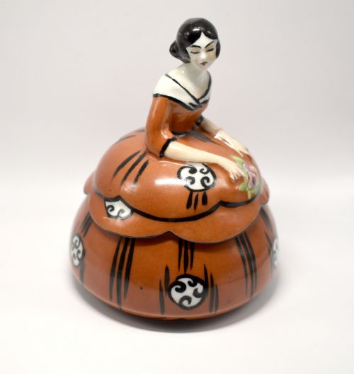 ART DECO 1930'S CERAMIC POWDER BOWL - ADDITIONAL PHOTO 5