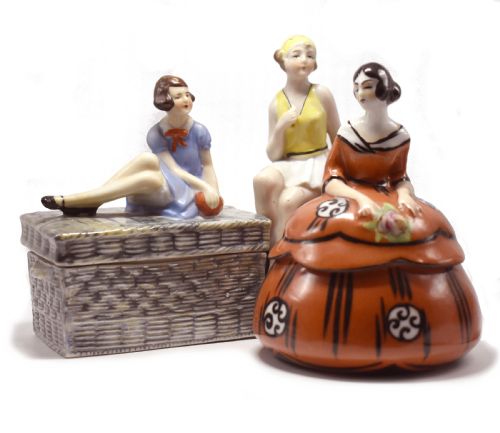 ART DECO 1930'S CERAMIC POWDER BOWL - ADDITIONAL PHOTO 7