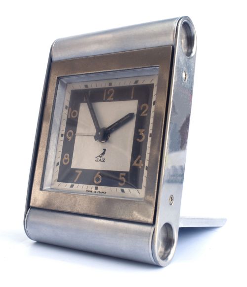 Art Deco Chrome Cased Travel Alarm by Jaz, C1930