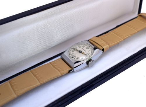 fig 3. Art Deco Ladies Wrist watch Old Stock, Never Worn, By Bifora, c1930