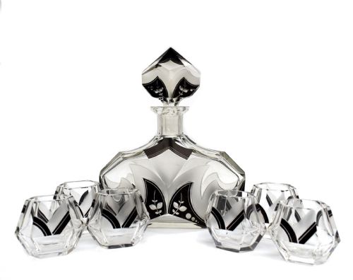 ART DECO KARL PALDA GLASS DECANTER SET WITH 6 GLASSES C1930 - ADDITIONAL PHOTO 9