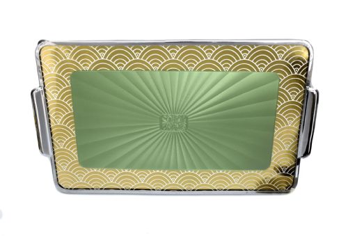 Art Deco Chrome & Glass Drinks Tray, 1930'S
