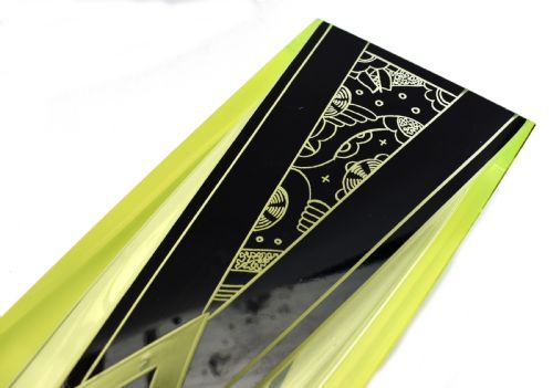 ART DECO URANIUM GLASS ENAMEL VASE BY KARL PALDA C1930 - ADDITIONAL PHOTO 1