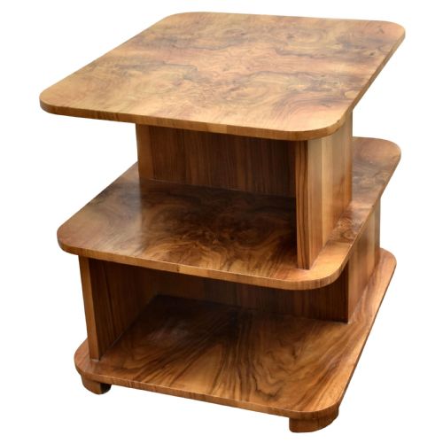 ART DECO WALNUT SECTIONAL BOOK TABLE ENGLISH C1930 - ADDITIONAL PHOTO 3