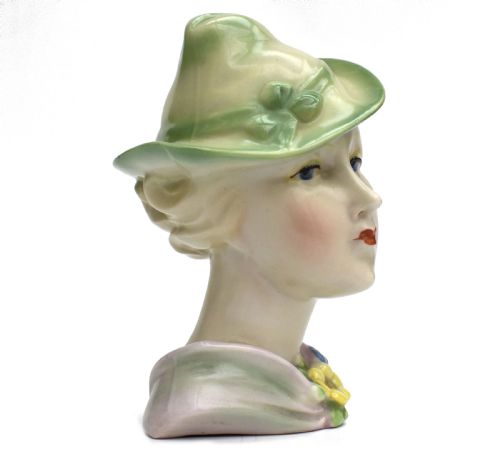ART DECO CERAMIC BUST FIGURINE C1930 - ADDITIONAL PHOTO 2