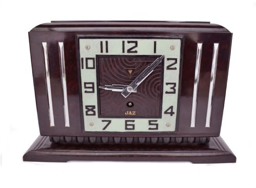 Art Deco French Bakelite Mantle Clock by Jaz, C1930