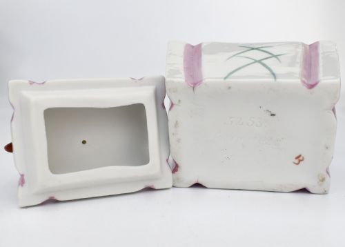 ART DECO RARE PORCELAIN JESTER POWDER TRINKET BOX GERMAN C1930 - ADDITIONAL PHOTO 6