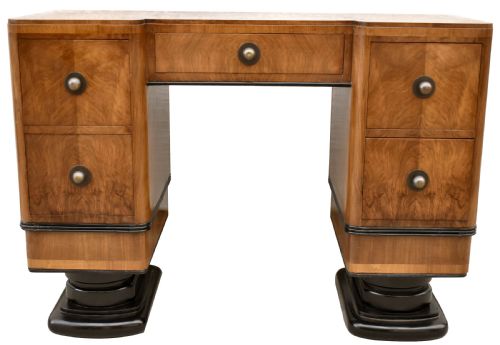 Art Deco Figured Walnut Desk, C1930