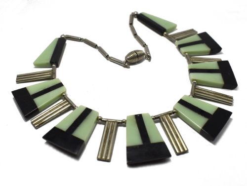 Art Deco Fabulous Modernist Bakelite Statement Necklace, C1930
