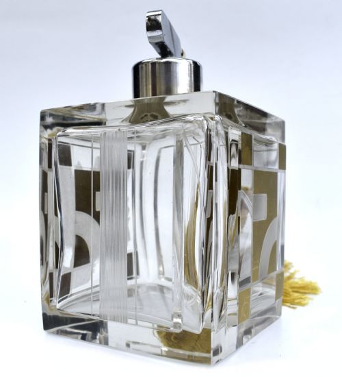 ART DECO HUGE CZECH GLASS LADIES PERFUME ATOMIZER C1930 - ADDITIONAL PHOTO 6