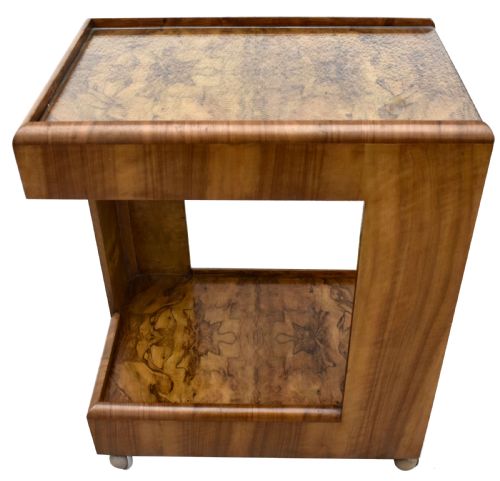 Art Deco Walnut Modernist Trolley