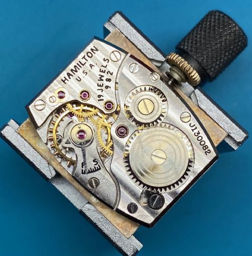 fig 3. Art Deco Gents 14k GF, 19 Jewels Watch By Hamilton , USA, c1941