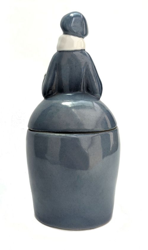 ART DECO HALF DOLL FLAPPER GIRL POWDER JAR AUSTRIAN C1930 - ADDITIONAL PHOTO 3