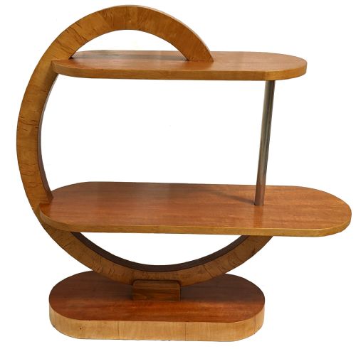 Art Deco Original Satinwood & Beech Modernist Three Tier Table, C1930