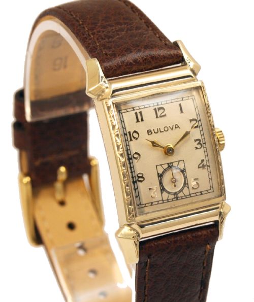 fig 2. Art Deco Gents 10 K Rolled Gold Watch WW2, c1943, Just Serviced, Great Condition