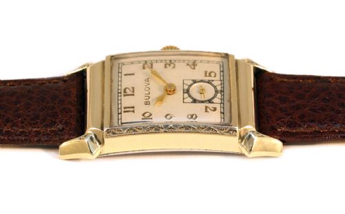 fig 4. Art Deco Gents 10 K Rolled Gold Watch WW2, c1943, Just Serviced, Great Condition