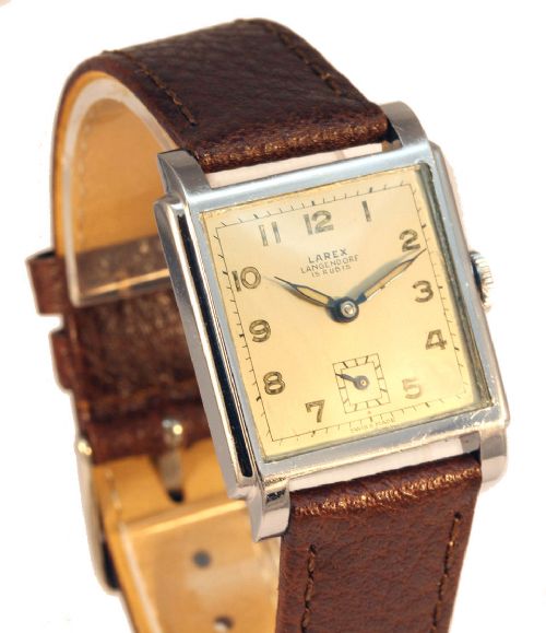 fig 2. Art Deco Gents Swiss Manual Wrist Watch By Larex, c1939