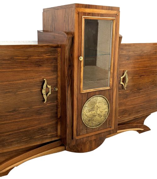 ART DECO SPECTACULAR WALNUT SIDEBOARD FRENCH C1930 - ADDITIONAL PHOTO 7