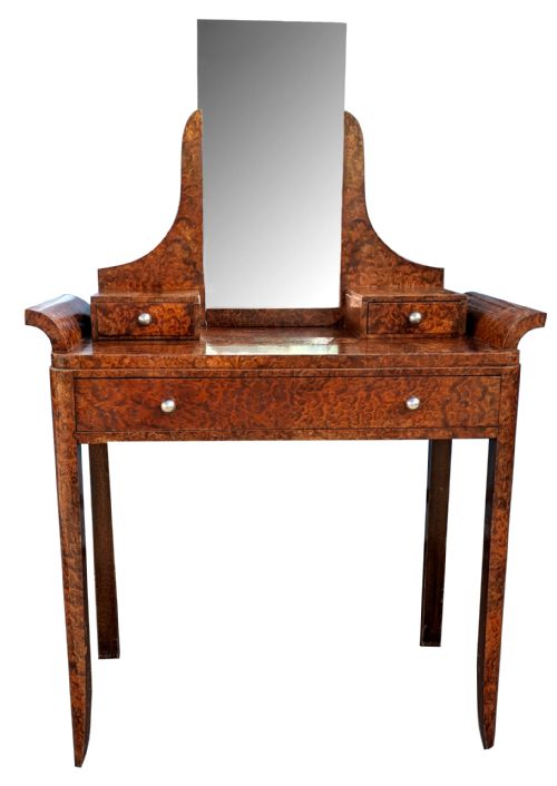 Art Deco Ladies Walnut Dressing Table, French, C1930