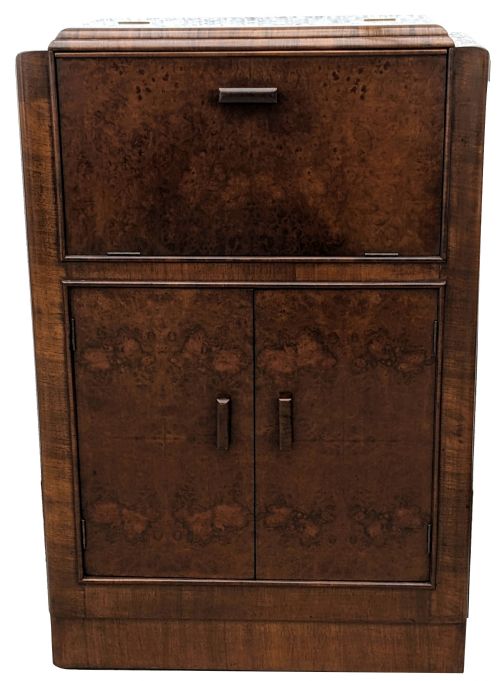 fig 1. Art Deco Walnut Cocktail Cabinet, c1930