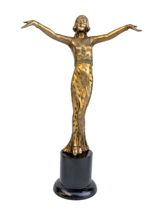 Art Deco Female 'Hollywood' Girl in Spelter, C1930