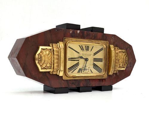 ART DECO FRENCH MARBLE CLOCK C1930 - ADDITIONAL PHOTO 3