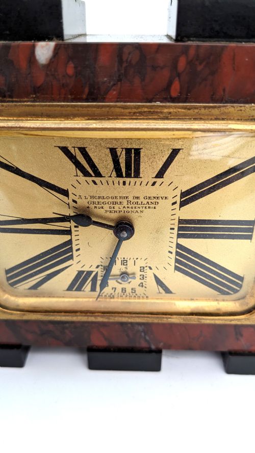 ART DECO FRENCH MARBLE CLOCK C1930 - ADDITIONAL PHOTO 5