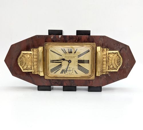 ART DECO FRENCH MARBLE CLOCK C1930 - ADDITIONAL PHOTO 6