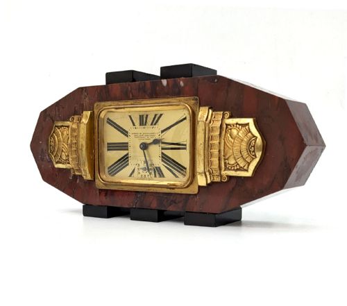 ART DECO FRENCH MARBLE CLOCK C1930 - ADDITIONAL PHOTO 7