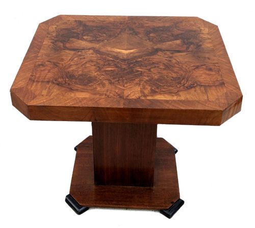 Art Deco Figured Walnut Coffee Table, C1930s