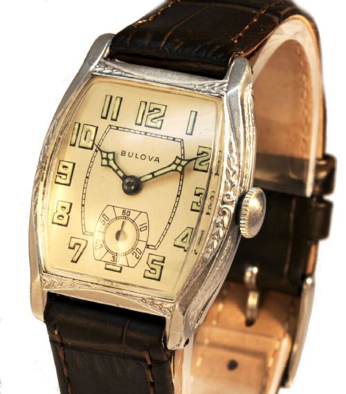 Art Deco 1929 Bulova Gents 10k White Rg Watch, 94 Yrs Old, Serviced