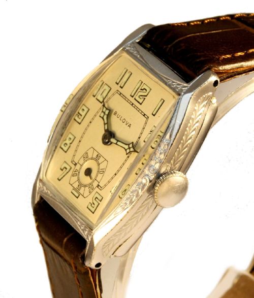 fig 5. Art Deco 1929 BULOVA Gents 10k White RG Watch, 94 yrs old, SERVICED
