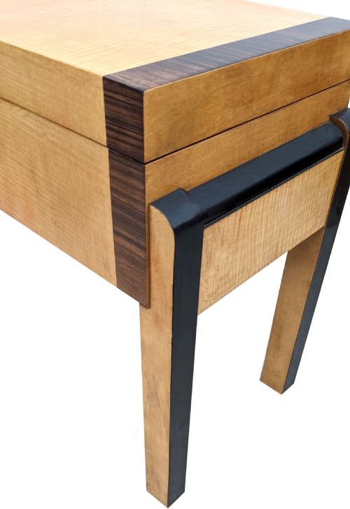 ART DECO SATINWOOD WALNUT WORK BOX TABLE C1930 - ADDITIONAL PHOTO 6