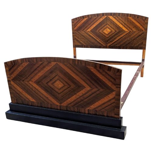 STUNNING ART DECO WALNUT DOUBLE BED C1930S - ADDITIONAL PHOTO 7