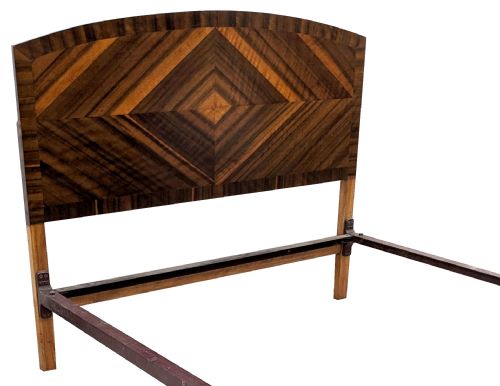 STUNNING ART DECO WALNUT DOUBLE BED C1930S - ADDITIONAL PHOTO 3