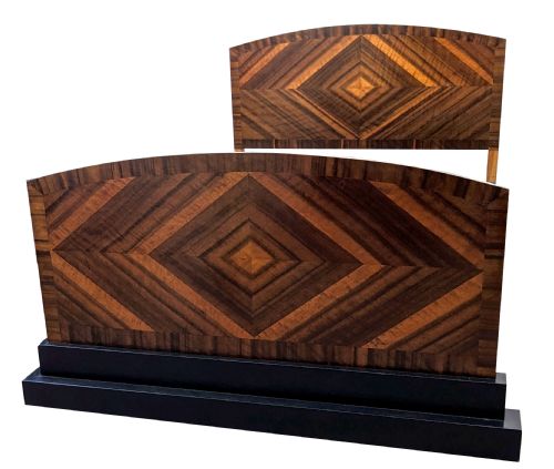 STUNNING ART DECO WALNUT DOUBLE BED C1930S - ADDITIONAL PHOTO 6