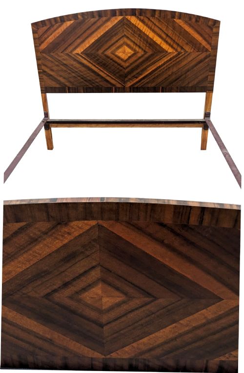 STUNNING ART DECO WALNUT DOUBLE BED C1930S - ADDITIONAL PHOTO 9