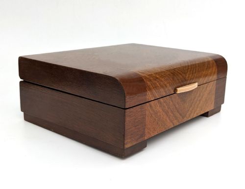 Art Deco Walnut Box with Bakelite Handle, C1930