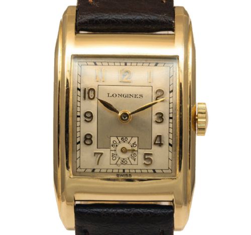 Art Deco Gents Wrist 10k Gold F Watch by Longines, Serviced, 86 Yrs Old, C1937