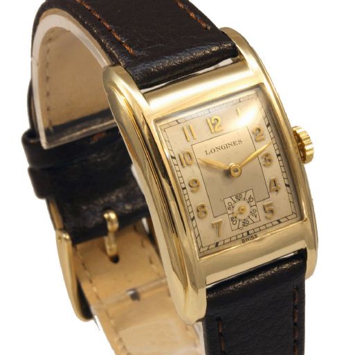 fig 2. Art Deco Gents Wrist 10k Gold F Watch By Longines, Serviced, 86 yrs Old, c1937
