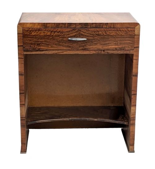 ART DECO FIGURED WALNUT CONSOLE TABLE C 1930