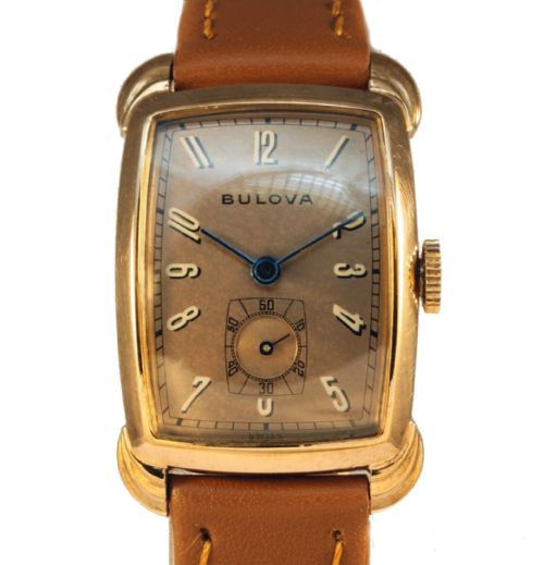 Art Deco Gents 14k Rgp Gold Bulova Watch , Newly Serviced, C1947