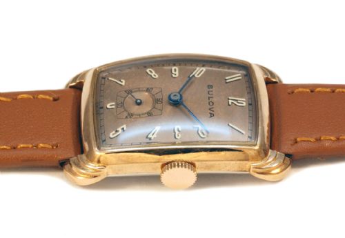 fig 2. Art Deco Gents 14k RGP Gold BULOVA Watch , Newly Serviced, c1947
