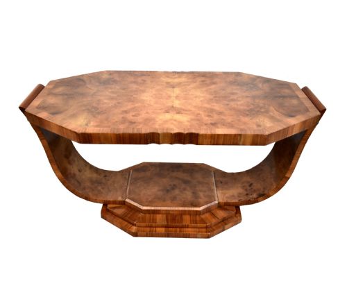 Art Deco Walnut U Base Table by Hille, C1930