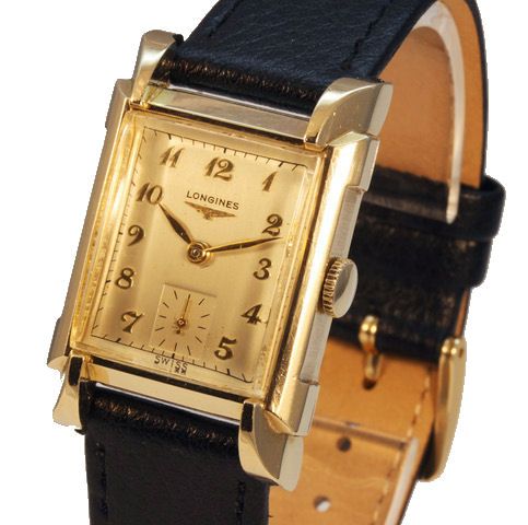 fig 1. Art Deco 10k Gold Filled LONGINES Gentleman’s Wrist Watch, Serviced, c1947