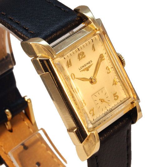 fig 2. Art Deco 10k Gold Filled LONGINES Gentleman’s Wrist Watch, Serviced, c1947