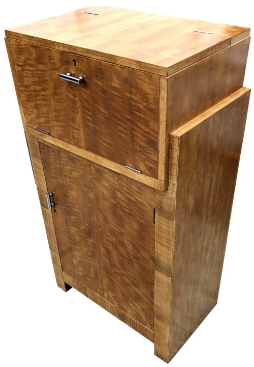 ART DECO SATINWOOD COCKTAIL CABINET BY WARING GILLOW C1930 - ADDITIONAL PHOTO 1