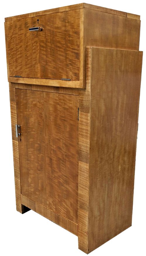 ART DECO SATINWOOD COCKTAIL CABINET BY WARING GILLOW C1930 - ADDITIONAL PHOTO 2
