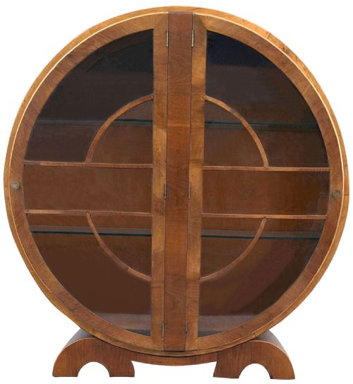 ART DECO CIRCULAR DISPLAY CABINET C1930